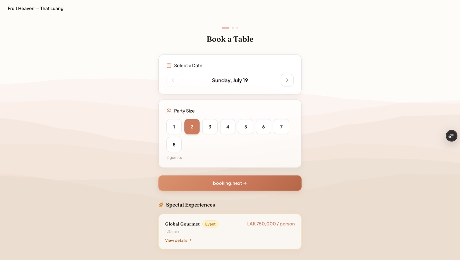 KinDee Booking — reservation system